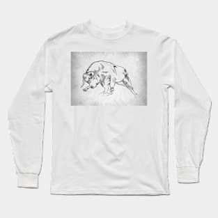 Bull - Handmade Pencil Drawing Long Sleeve T-Shirt